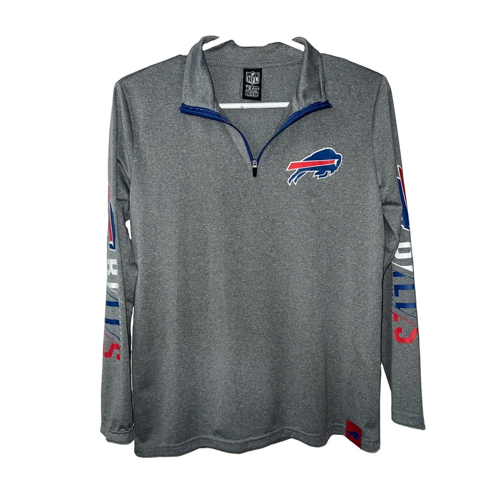 NFL Team Apparel Buffalo Bills Youth XL 14-16 Quarter-Zip Active Pullover Shirt